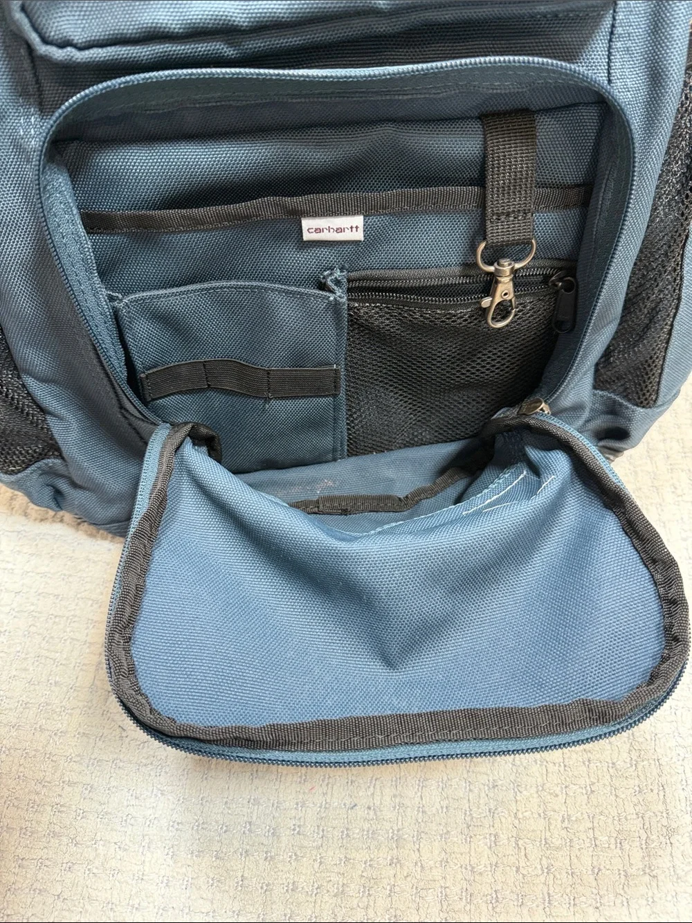 Carhartt 28L Dual-Compartment Backpack Navy Blue Large Travel Bag